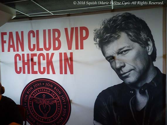 Backstage With Jon Bon Jovi VIP party banner in Montreal, Quebec, Canada (May 17, 2018)